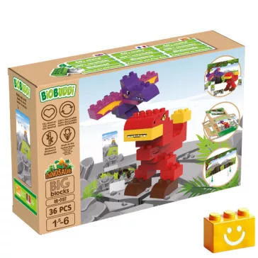   BiOBUDDi BB-0187 | bio építőjáték | T-rex és Pterodactyl - 100% kompatibilis minden más kedvelt márkával