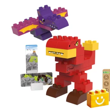   BiOBUDDi BB-0187 | bio építőjáték | T-rex és Pterodactyl - 100% kompatibilis minden más kedvelt márkával