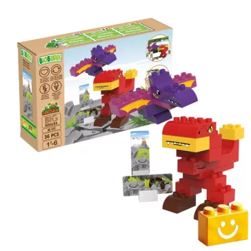   BiOBUDDi BB-0187 | bio építőjáték | T-rex és Pterodactyl - 100% kompatibilis minden más kedvelt márkával