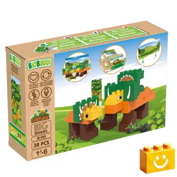   BiOBUDDi BB-0188 | bio építőjáték | Triceratops - 100% kompatibilis minden más kedvelt márkával
