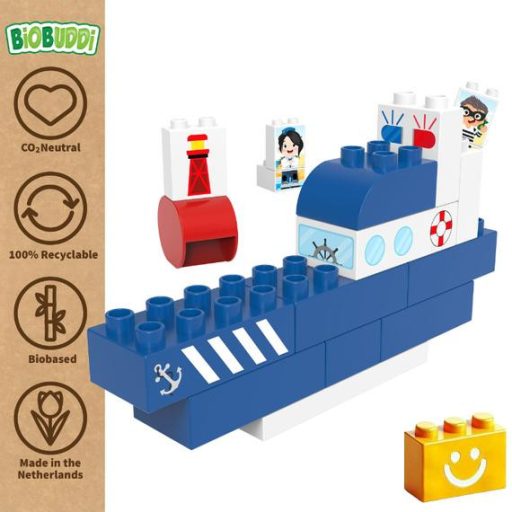 BiOBUDDi BB-0250 | bio építőjáték | Rendőrhajó - 100% kompatibilis minden más kedvelt márkával