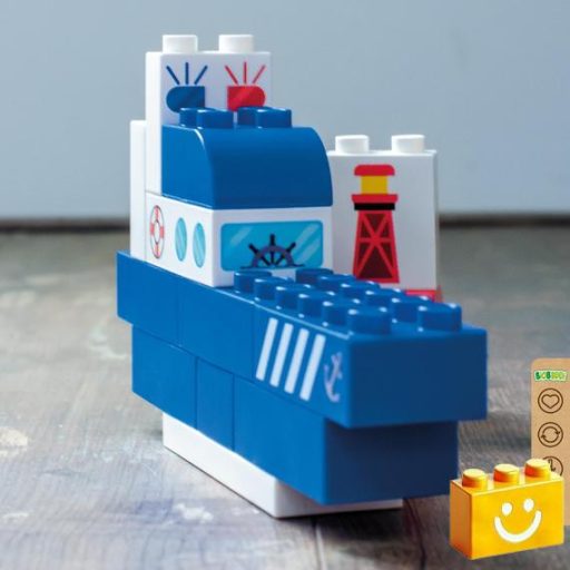 BiOBUDDi BB-0250 | bio építőjáték | Rendőrhajó - 100% kompatibilis minden más kedvelt márkával