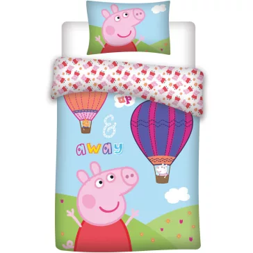   Peppa malac Hot-air Balloon gyerek, ovis ágyneműhuzat 100×135cm, 40×60 cm