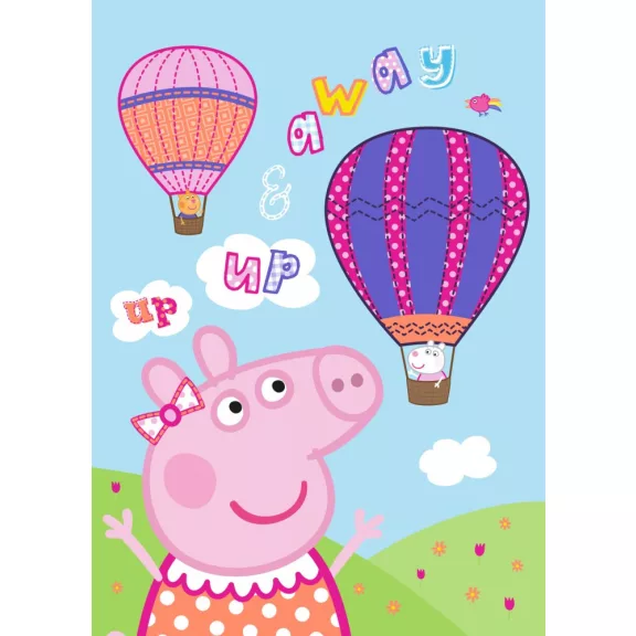 Peppa malac Hot Air Balloon polár takaró 100x140cm Peppa malac Hot Air Balloon polár takaró 100x140cm