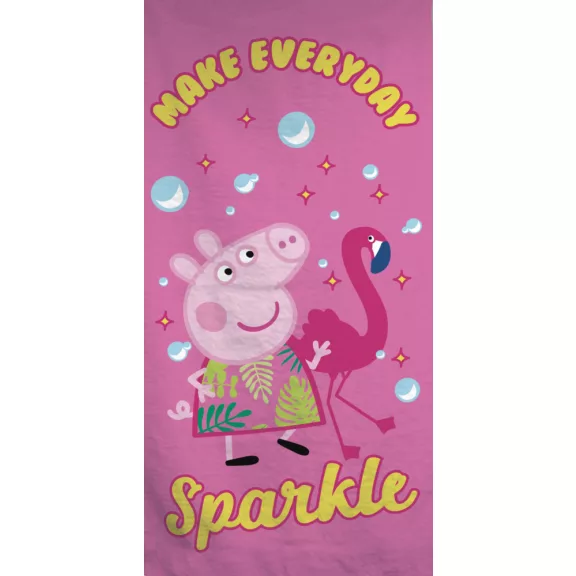 Peppa malac Sparkle fürdőlepedő, strand törölköző 70x140cm Peppa malac Sparkle fürdőlepedő, strand törölköző 70x140cm