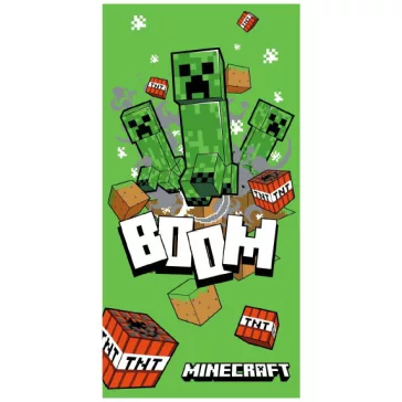   Minecraft Boom Green fürdőlepedő, strand törölköző 70x140cm