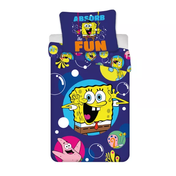 SpongyaBob Fun gyerek, ovis ágyneműhuzat 100×135cm, 40×60 cm SpongyaBob Fun gyerek, ovis ágyneműhuzat 100×135cm, 40×60 cm