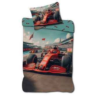   Forma 1 Race gyerek, ovis ágyneműhuzat 100×135cm, 40×60 cm