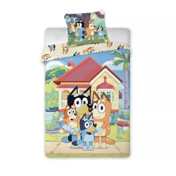 Bluey Family Home gyerek, ovis ágyneműhuzat 100×135cm, 40×60 cm Bluey Family Home gyerek, ovis ágyneműhuzat 100×135cm, 40×60 cm