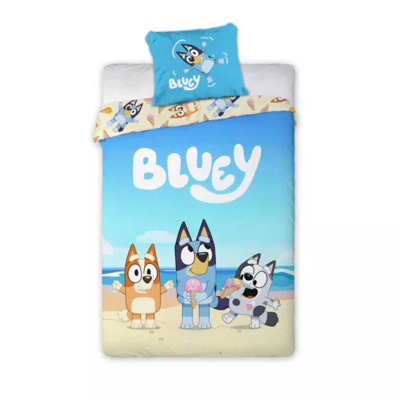 Bluey Beach Day gyerek, ovis ágyneműhuzat 100×135cm, 40×60 cm Bluey Beach Day gyerek, ovis ágyneműhuzat 100×135cm, 40×60 cm