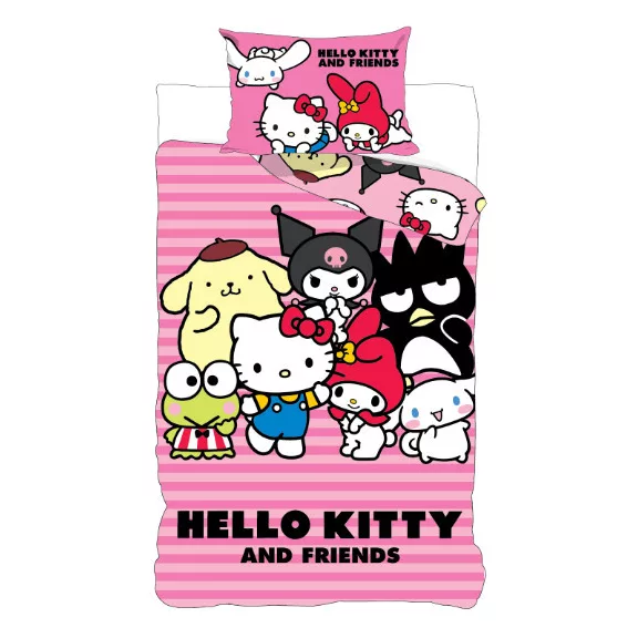 Hello Kitty Friends gyerek, ovis ágyneműhuzat 100×135 cm, 40×60 cm Hello Kitty Friends gyerek, ovis ágyneműhuzat 100×135 cm, 40×60 cm