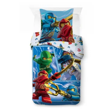   Lego Ninjago Warriors gyerek, ovis ágyneműhuzat 100×135 cm, 40×60 cm
