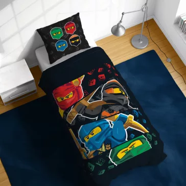   Lego Ninjago Four Elements gyerek, ovis ágyneműhuzat 100×135 cm, 40×60 cm