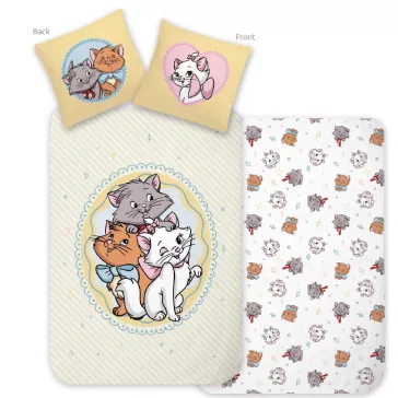   Disney Marie Trio gyerek, ovis ágyneműhuzat 100×135 cm, 40×60 cm
