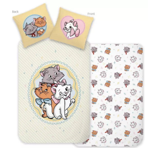 Disney Marie Trio gyerek, ovis ágyneműhuzat 100×135 cm, 40×60 cm Disney Marie Trio gyerek, ovis ágyneműhuzat 100×135 cm, 40×60 cm