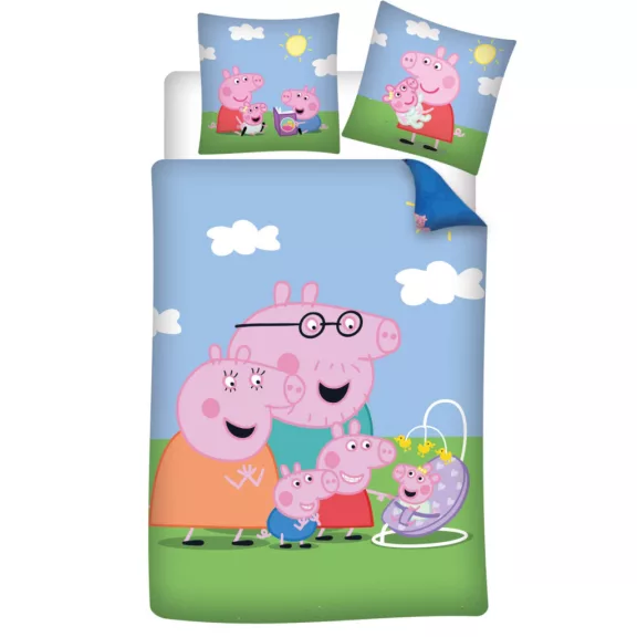 Peppa malac New Member gyerek, ovis ágyneműhuzat 100×135cm, 40×60 cm Peppa malac New Member gyerek, ovis ágyneműhuzat 100×135cm, 40×60 cm
