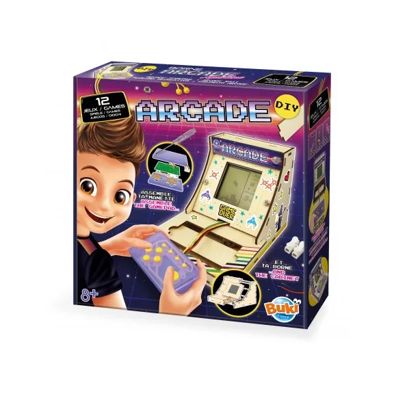 Mini összeépíthető Arcade játékgép 12 játékkal BUKI Mini összeépíthető Arcade játékgép 12 játékkal BUKI