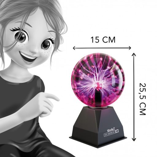 Plazma dekor lámpa 5 kísérlettel, 15 cm-es BUKI