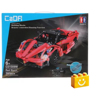   CaDA C51009W - Távirányítós Red Storm piros sportkocsi - 100% technic-kompatibilis építőjáték