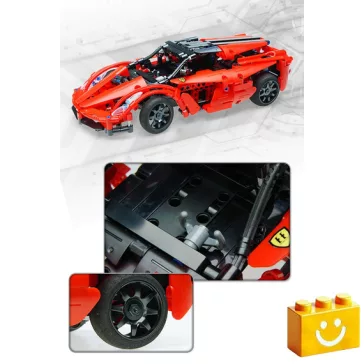  CaDA C51009W - Távirányítós Red Storm piros sportkocsi - 100% technic-kompatibilis építőjáték