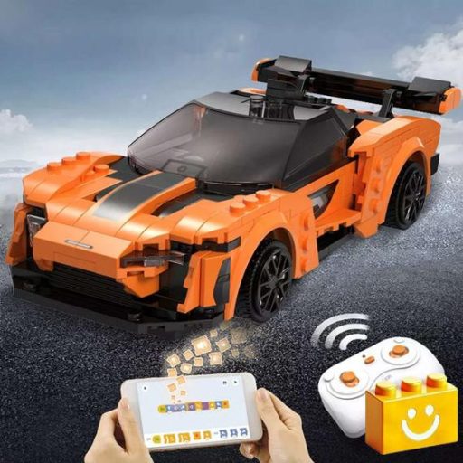 CaDA C51075W - Távirányítós Narancssárga versenyautó építőjáték - 100% kompatibilis minden más kedvelt márkával