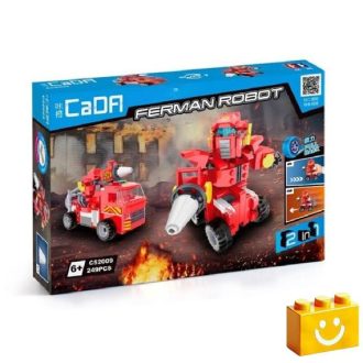   CaDA C52009W - Ferman 2 az 1-ben robot vagy tűzoltóautó építőjáték - 100% kompatibilis minden más kedvelt márkával