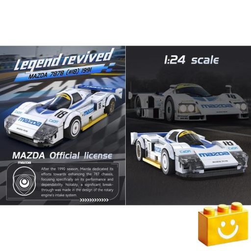 CaDA C55029W - Mazda 787B versenyautó építőjáték - 100% kompatibilis minden más kedvelt márkával