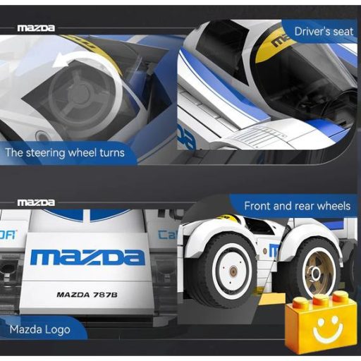 CaDA C55029W - Mazda 787B versenyautó építőjáték - 100% kompatibilis minden más kedvelt márkával