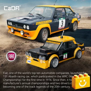   CaDA C55035W - Fiat 131 Abarth versenyautó - 100% kompatibilis minden más kedvelt márkával