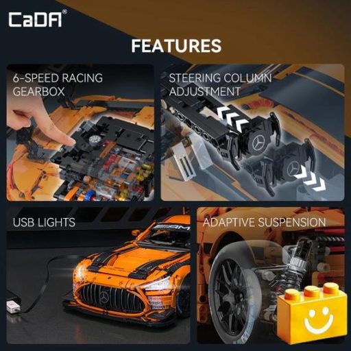 CaDA C64008W – Mercedes-AMG GT3 – 100% technic-kompatibilis építőjáték