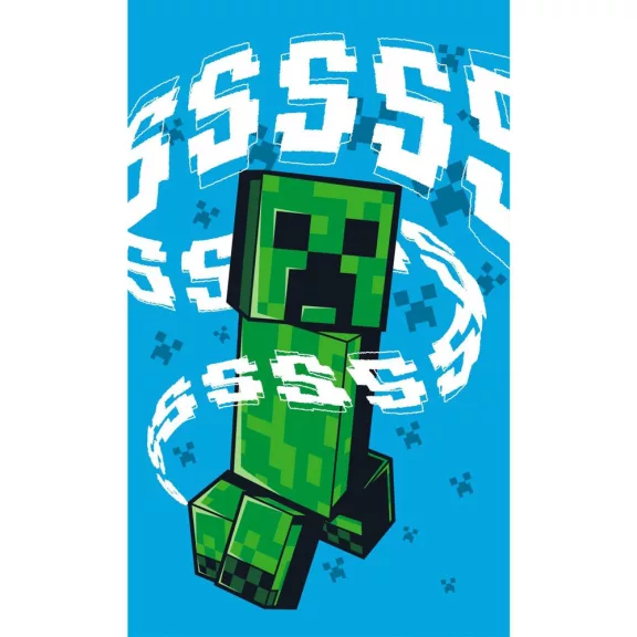 Minecraft Hissing Creeper kéztörlő arctörlő, törölköző 30x50cm Minecraft Hissing Creeper kéztörlő arctörlő, törölköző 30x50cm