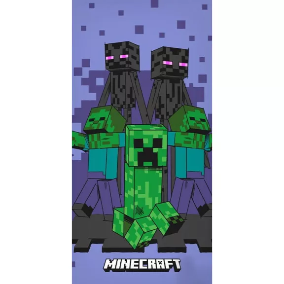 Minecraft Purple Attack fürdőlepedő, strand törölköző 70x140cm Minecraft Purple Attack fürdőlepedő, strand törölköző 70x140cm
