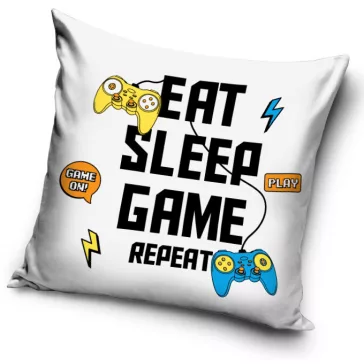 Gamer Repeat White párnahuzat 40x40 cm