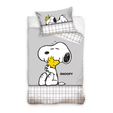   Snoopy & Woodstock gyerek, ovis ágyneműhuzat 100x135 cm, 40x60 cm