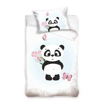   Panda Blossom gyerek, ovis ágyneműhuzat 90x120 cm, 40x60 cm