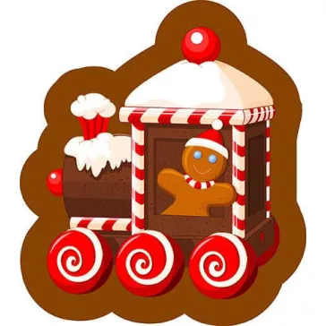   Mézeskalács vonat Gingy Karácsonyi formapárna, díszpárna 40x35 cm Velúr