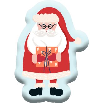   Télapó Gift Karácsonyi formapárna, díszpárna 40x28 cm Velúr