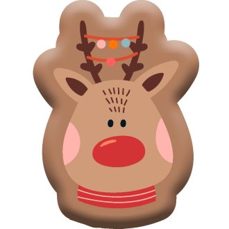   Rénszarvas Brown Karácsonyi formapárna, díszpárna 40x27 cm Velúr