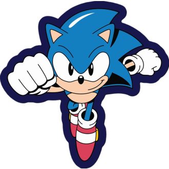   Sonic a sündisznó Run formapárna, díszpárna 40x40 cm Velúr