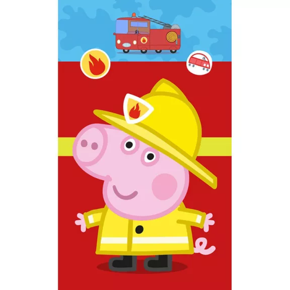 Peppa malac Fireman kéztörlő, arctörlő, törölköző 30x50 cm Peppa malac Fireman kéztörlő, arctörlő, törölköző 30x50 cm