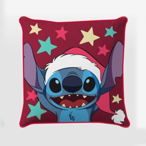 Disney Lilo és Stitch, A csillagkutya Star Karácsonyi párnahuzat 40x40 cm Velúr