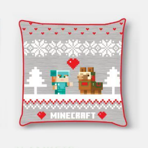 Minecraft Holiday Karácsonyi párnahuzat 40x40 cm Velúr Minecraft Holiday Karácsonyi párnahuzat 40x40 cm Velúr