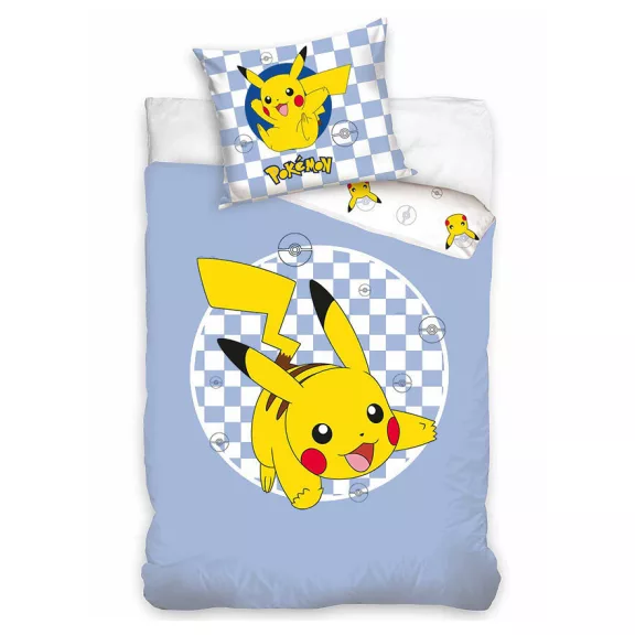 Pokémon Checkered ágyneműhuzat 140×200cm, 70×90 cm Pokémon Checkered ágyneműhuzat 140×200cm, 70×90 cm