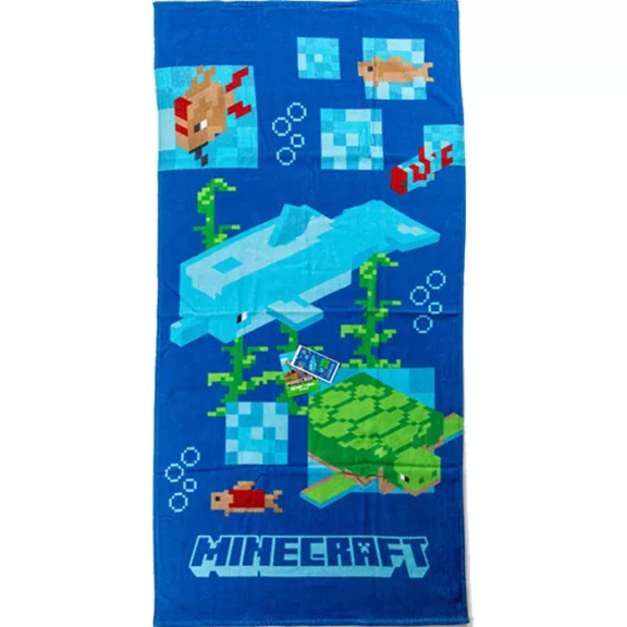 Minecraft Aquatic fürdőlepedő, strand törölköző 70x140cm Minecraft Aquatic fürdőlepedő, strand törölköző 70x140cm