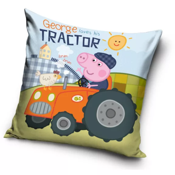 Peppa malac George's Tractor párnahuzat 40x40 cm Velúr Peppa malac George's Tractor párnahuzat 40x40 cm Velúr
