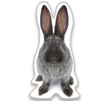 Nyuszis Grey formapárna, díszpárna 22x36 cm