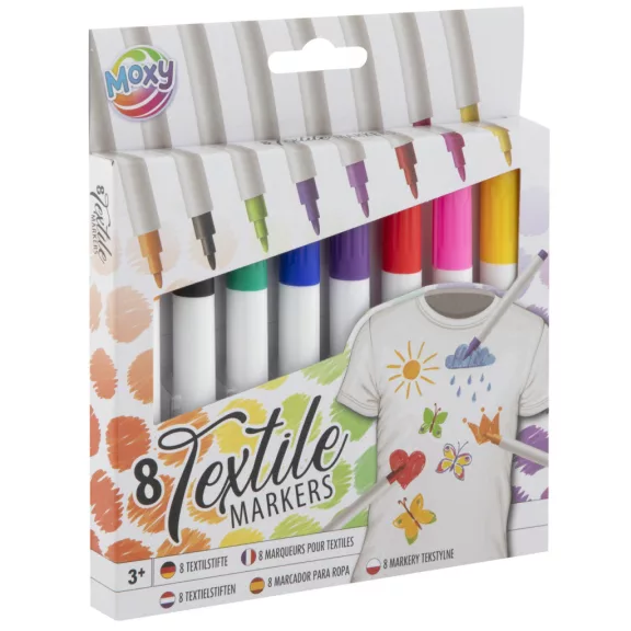 Színes Moxy textil filctoll 8 db-os Színes Moxy textil filctoll 8 db-os