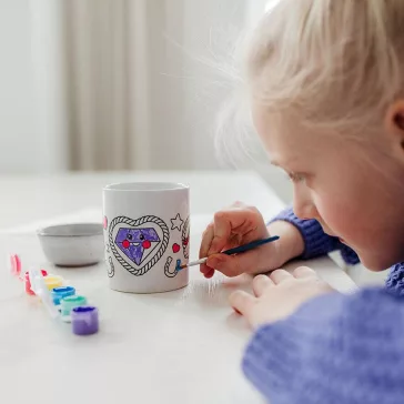   Unikornis Heart festhető porcelán bögre 235 ml Díszdobozban