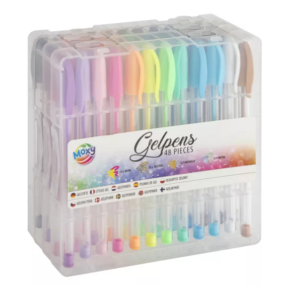 Színes Moxy zselés toll szett 48 db-os dobozban Színes Moxy zselés toll szett 48 db-os dobozban