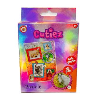 Állatos Cutiez hologrammos mini puzzle 35 db-os
